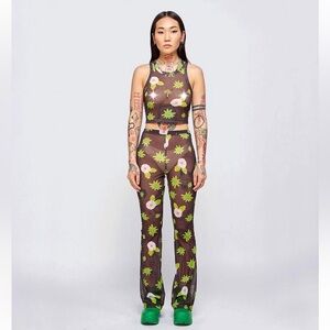 Sundae School Mary Jane Sheer Mesh Flare Pants Medium